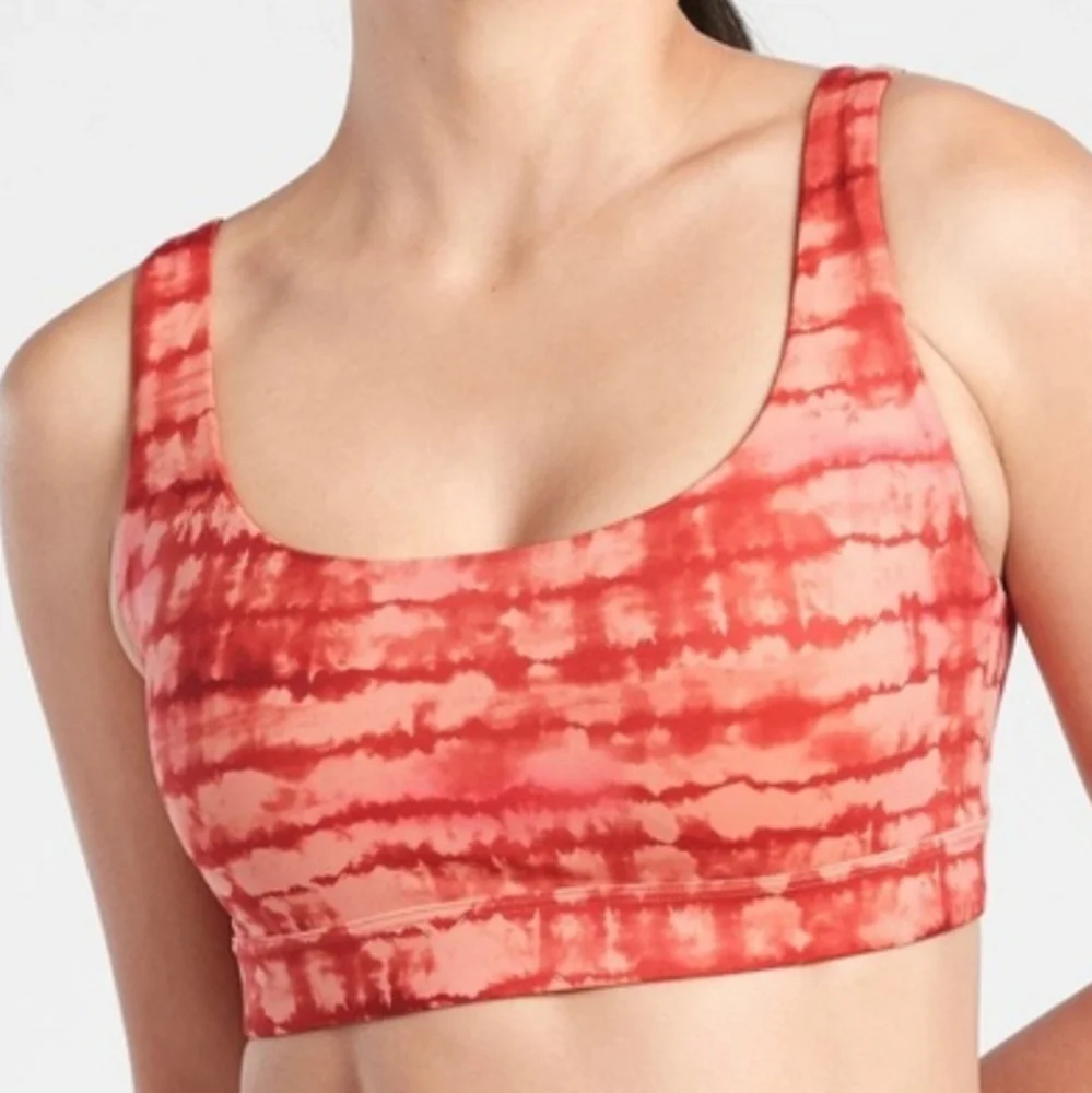 ATHLETA Exhale Printed Tahiti Island Coral Sports Bra